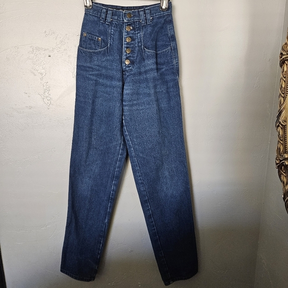 Wrangler Denim - Silver Lake Wrangler Vintage Women's 5/6x36 High-Waisted Button-Fly Blue Jeans